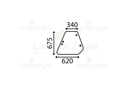 Side window flat, not tinted suitable for CNH 5124412, Fiat, New Holland