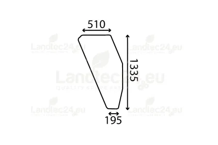 Door glass RH, curved, not tinted suitable for CNH 5125038, Fiat