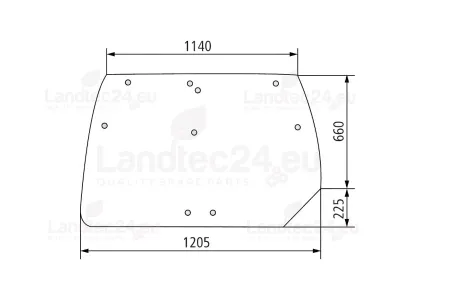 04429137, 04419379 Rear window curved and tinted for DEUTZ FAHR, HURLIMANN, LAMBORGHINI, SAME tractor