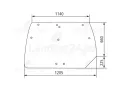 04429137, 04419379 Heckscheibe gewölbt und getönt für DEUTZ FAHR, HURLIMANN, LAMBORGHINI, SAME Traktor