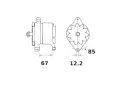 Alternator 14V-65A with clamp W for tractor